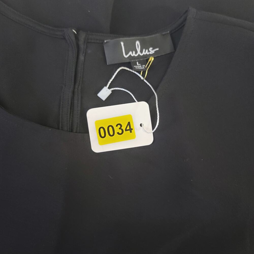 Lulus Conversation Piece gown women's black maxi dress Sz Large Formal Black Tie - Picture 12 of 12